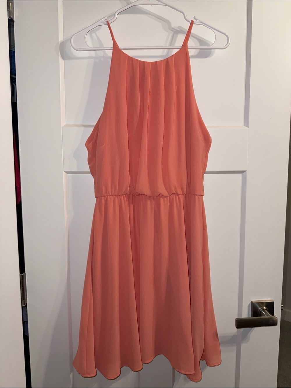 dina be Coral Sleeveless A-Line Chiffon Dress
